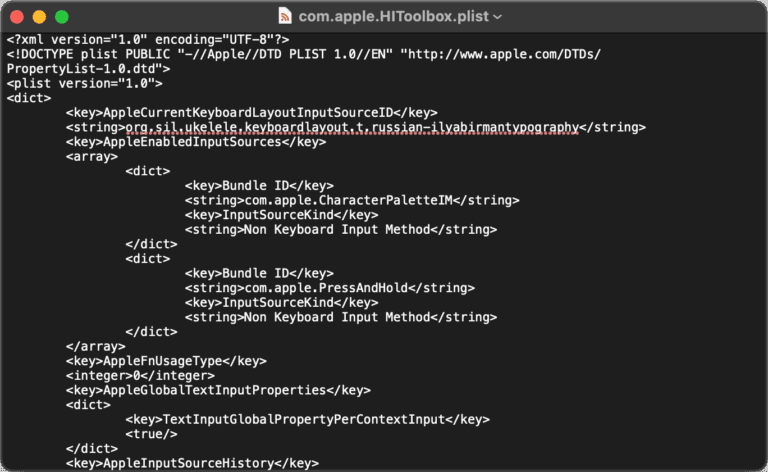 Удалить „неудаляемую“ раскладку клавиатуры в macOS 4 Текстовый файл plist - то что надо!
